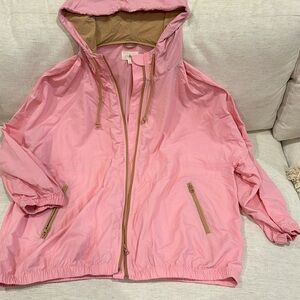 Lou and Grey adorable nylon pink and tan jacket in XL